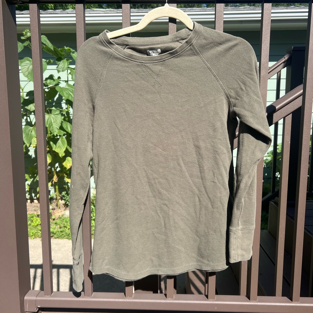 Women’s LL Bean Olive Long Sleeve Shirt